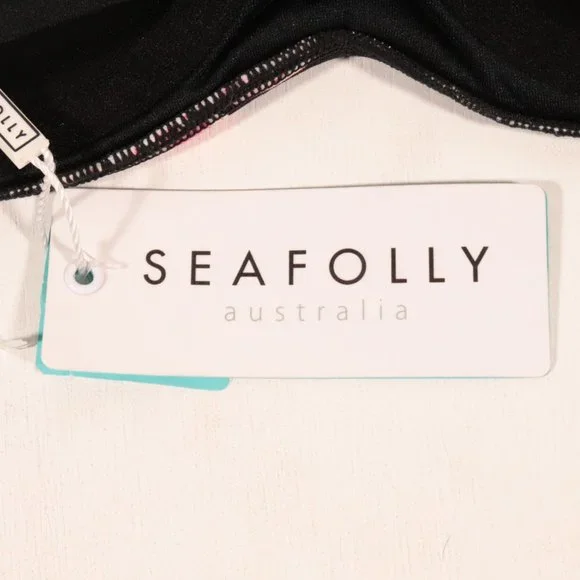 NWT Seafolly X Revolve Black Bustier Bandeau in Desert Flower